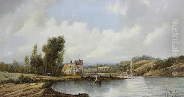 'near Rouen'; 'caudebel' Oil Painting by A.H. Vickers