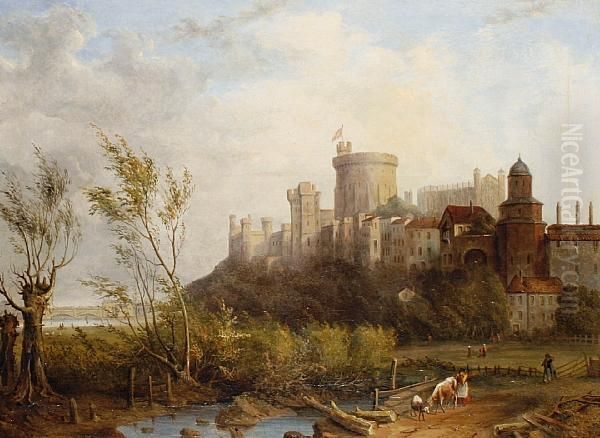 View Of Windsor Castle Oil Painting by A.H. Vickers