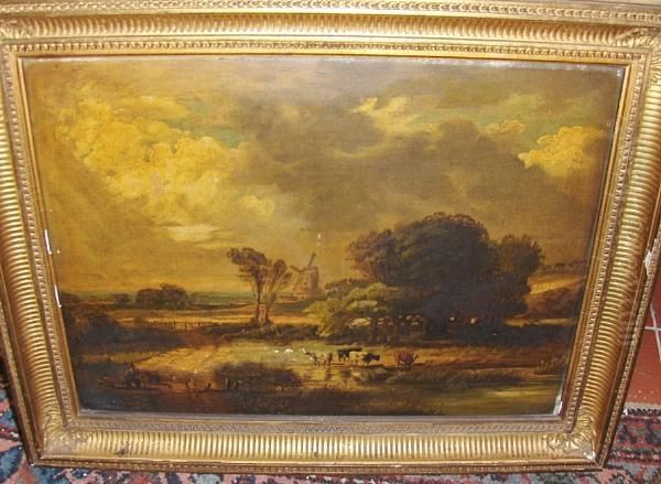 Country Landscape Oil Painting by A.H. Vickers