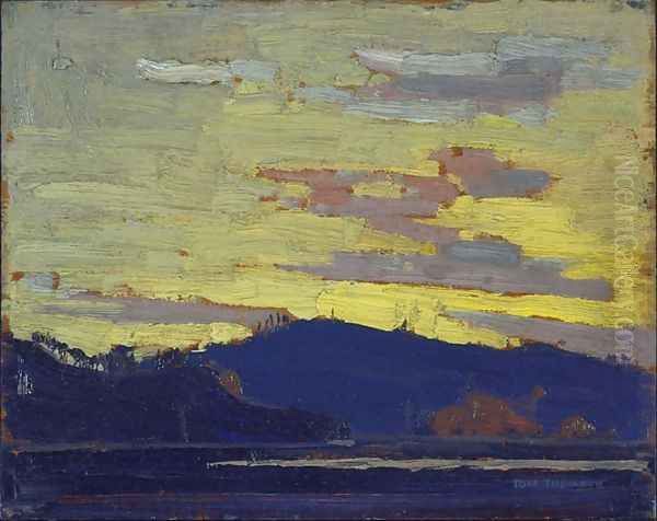 Yellow Sunset Oil Painting by Tom Thomson