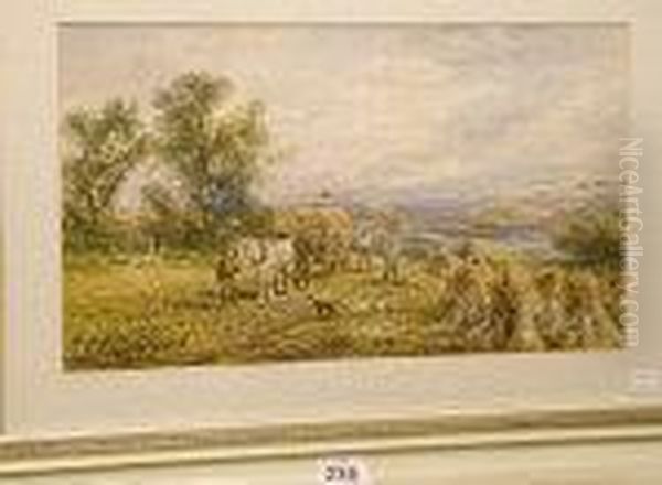 Haymaking Scene Oil Painting by A.H. Vickers