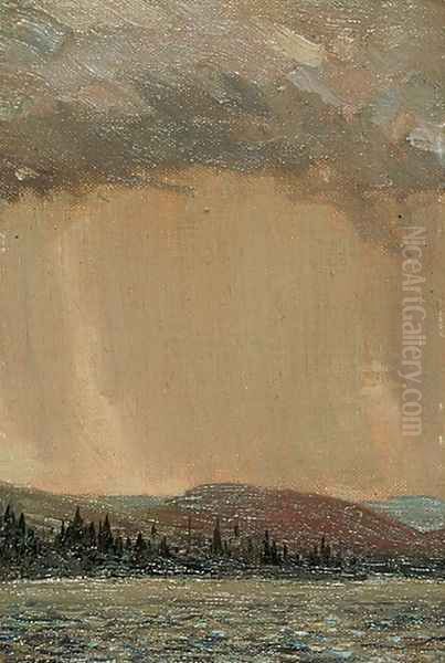 Canoe Lake Oil Painting by Tom Thomson