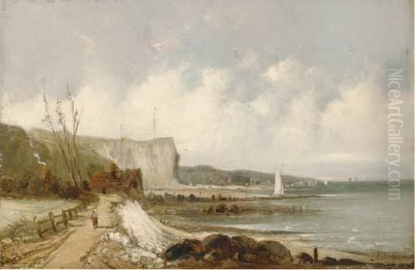 A Walk Along The Coast Oil Painting by A.H. Vickers