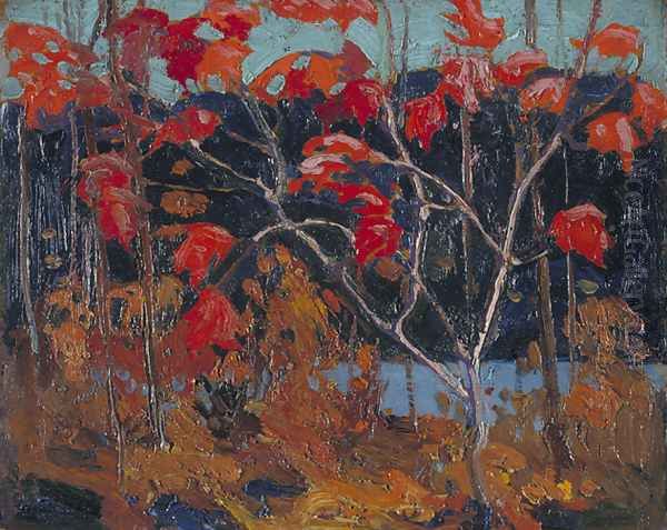 Red Leaves Oil Painting by Tom Thomson