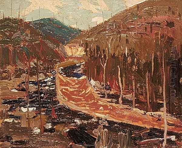 Timber Chute Oil Painting by Tom Thomson