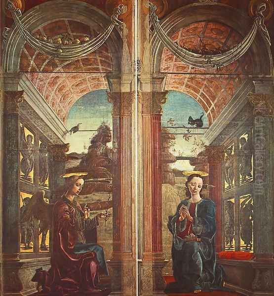 Annunciation 1469 Oil Painting by Cosme Tura