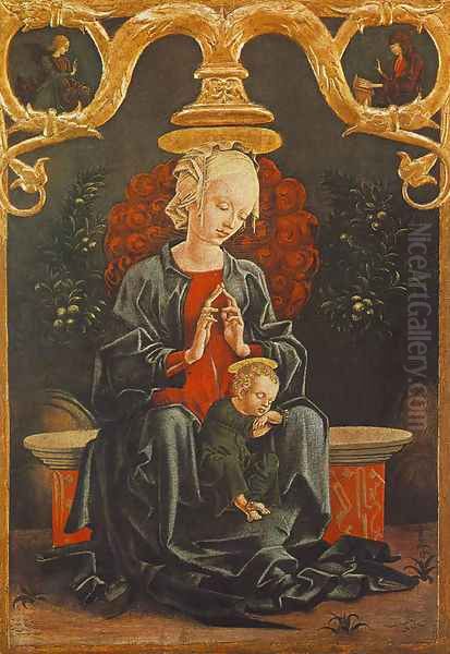 Madonna and Child in a Garden 1452 Oil Painting by Cosme Tura