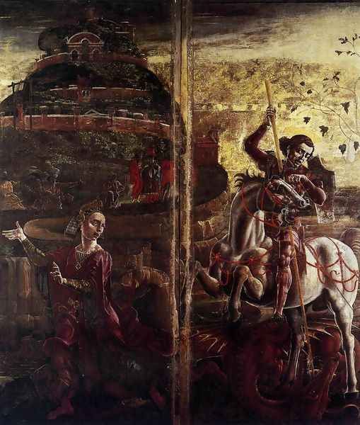 St George and the Princess 1469 Oil Painting by Cosme Tura