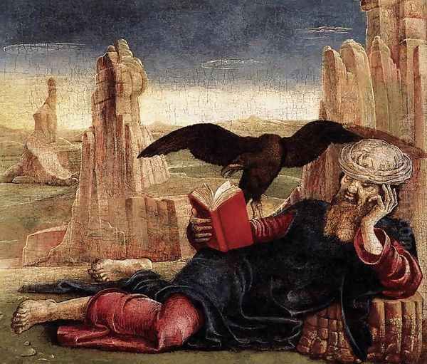 St John the Evangelist on Patmos c. 1470 Oil Painting by Cosme Tura