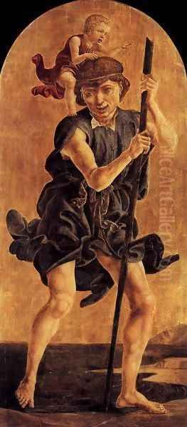 St Christopher Oil Painting by Cosme Tura