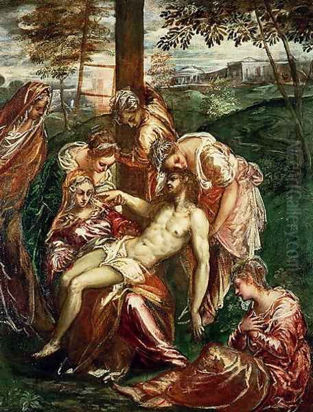 Descent from the Cross Oil Painting by Domenico Tintoretto