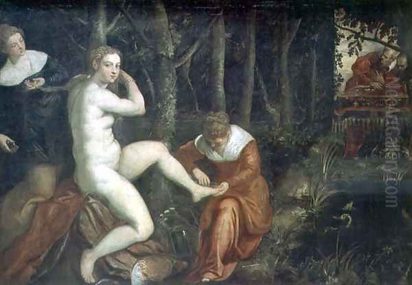 Susanna and the Elders Oil Painting by Domenico Tintoretto