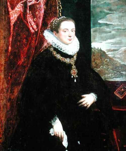 Portrait of a Lady in Black Oil Painting by Domenico Tintoretto