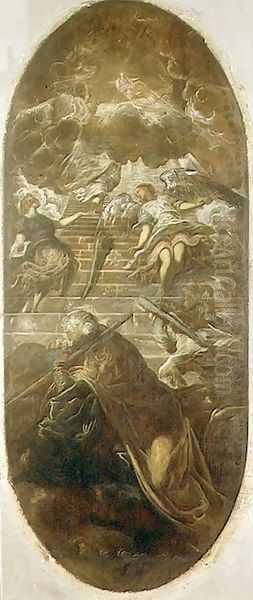 Jacobs Ladder Oil Painting by Domenico Tintoretto