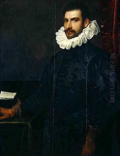 Portrait of a Young Man Oil Painting by Domenico Tintoretto