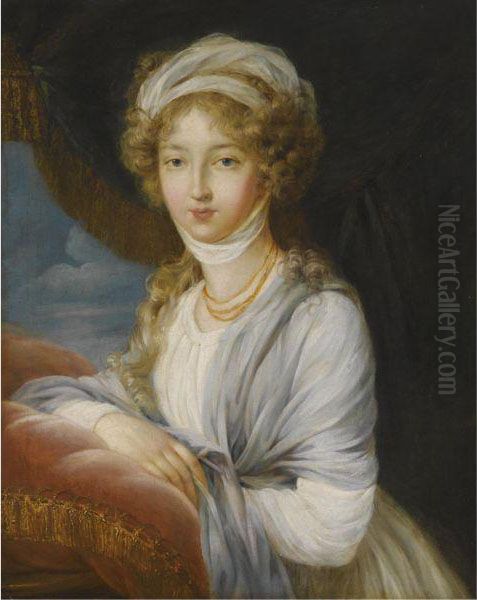 Portrait Of Grand Duchess Elizaveta Alexeevna Oil Painting by Elisabeth Vigee-Lebrun