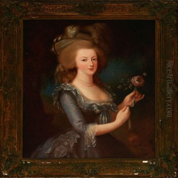 Portrait Of Queen Marie Anotoinette Of France Oil Painting by Elisabeth Vigee-Lebrun