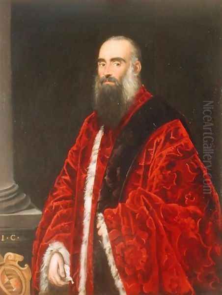 Portrait of a Contarini Procurator, probably Giovanni Paolo Contarini d.1604 Oil Painting by Domenico Tintoretto