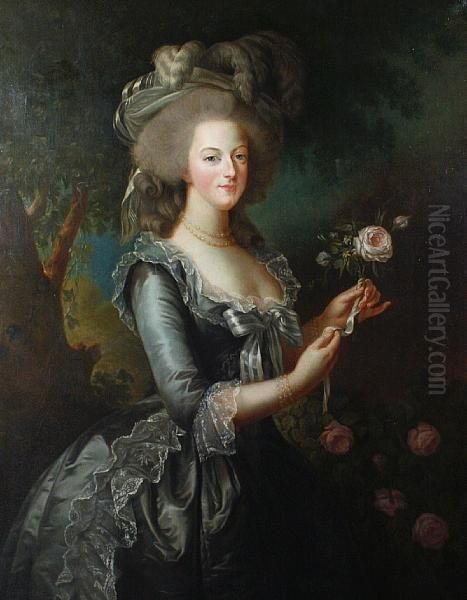 Portrait Of Marie Antoinette Oil Painting by Elisabeth Vigee-Lebrun