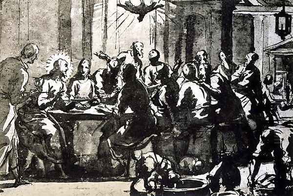 The Last Supper Oil Painting by Domenico Tintoretto