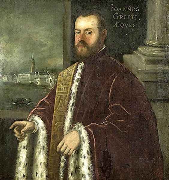 Portrait of Joannes Gritti Oil Painting by Domenico Tintoretto