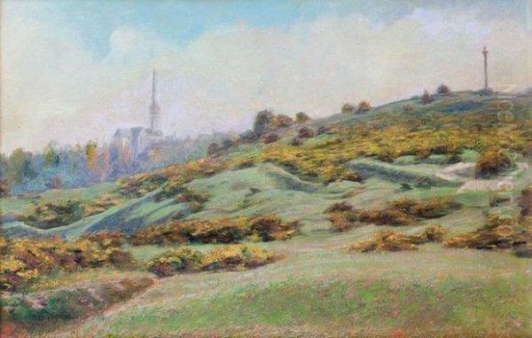 La Colline Aux Genets, Dans Les Environs De Villers Cotteret Oil Painting by Claude Vignon