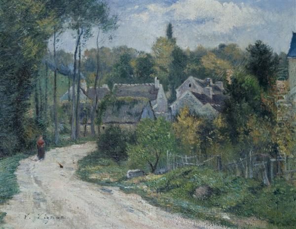 L'entree Du Village Oil Painting by Claude Vignon