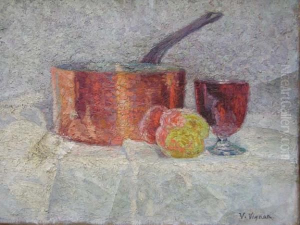 Nature Morte A La Casserole. Oil Painting by Claude Vignon