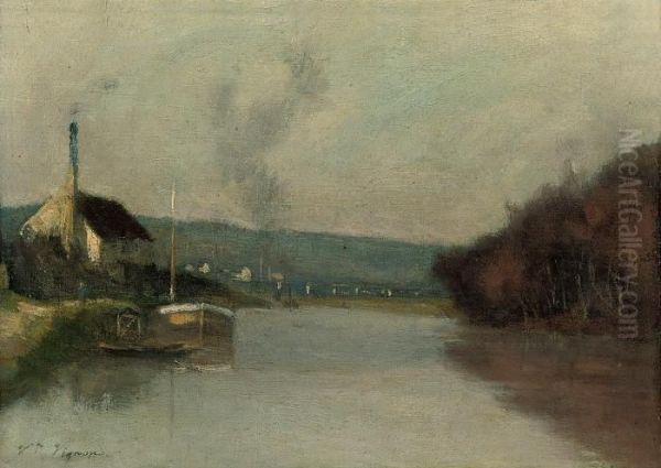 Sur La Fleuve Oil Painting by Claude Vignon