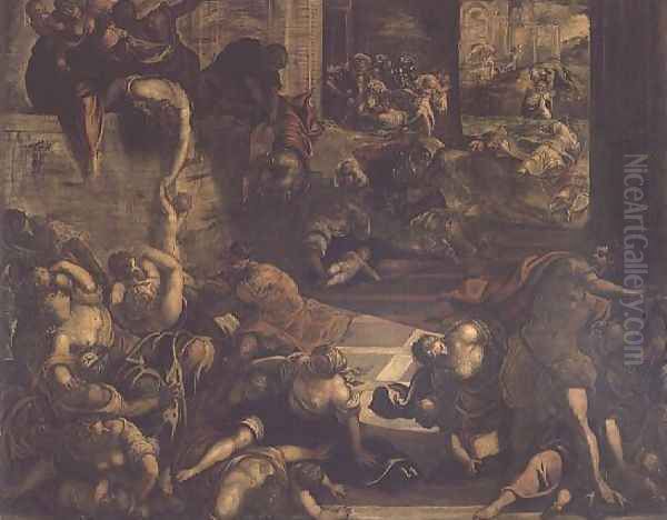 The Massacre of the Innocents Oil Painting by Domenico Tintoretto