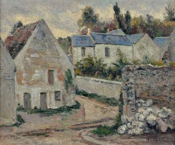 Rue A Auvers-sur-oise Oil Painting by Claude Vignon