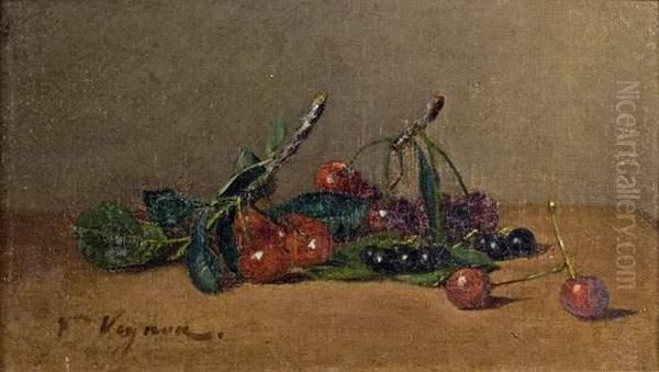 Nature Morte Aux Cerises Oil Painting by Claude Vignon