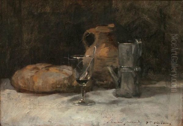 Naturemorte A La Cafetiere Oil Painting by Claude Vignon