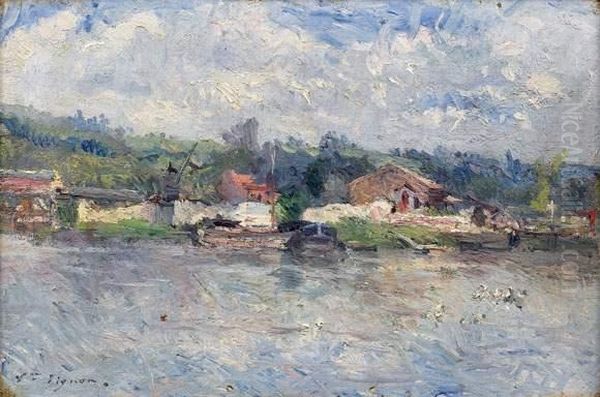 Bord De Seine Oil Painting by Claude Vignon