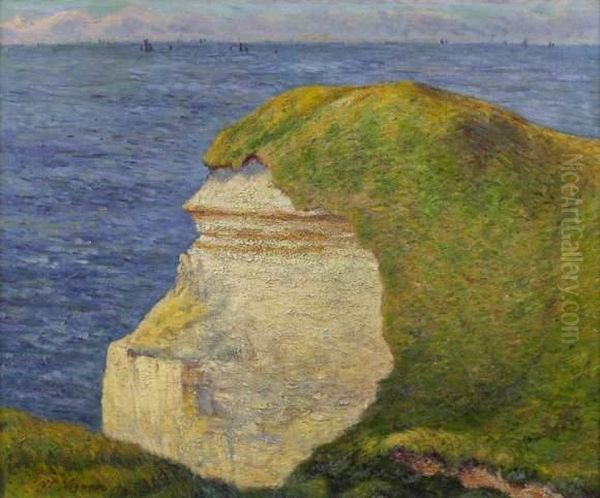 Les Falaises De Pourville Oil Painting by Claude Vignon