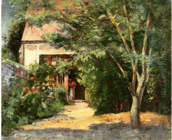 Le Jardin Fleuri Oil Painting by Claude Vignon