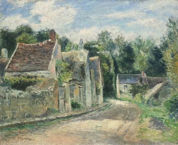 La Rue Du Village Oil Painting by Claude Vignon