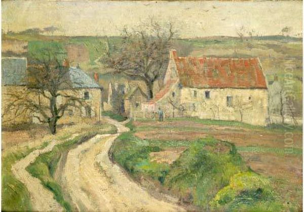 Chemin A L'entree Du Hameau Oil Painting by Claude Vignon