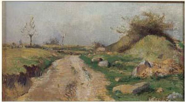 Le Chemin De Chauny A Noroy Sur Ourcq Oil Painting by Claude Vignon