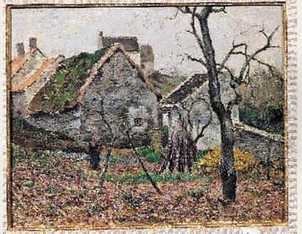 Les Chaumieres Ou Jardin Devant Le Village Oil Painting by Claude Vignon