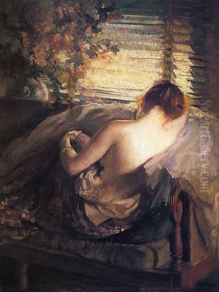 The Venetian Blind Oil Painting by Edmund Charles Tarbell