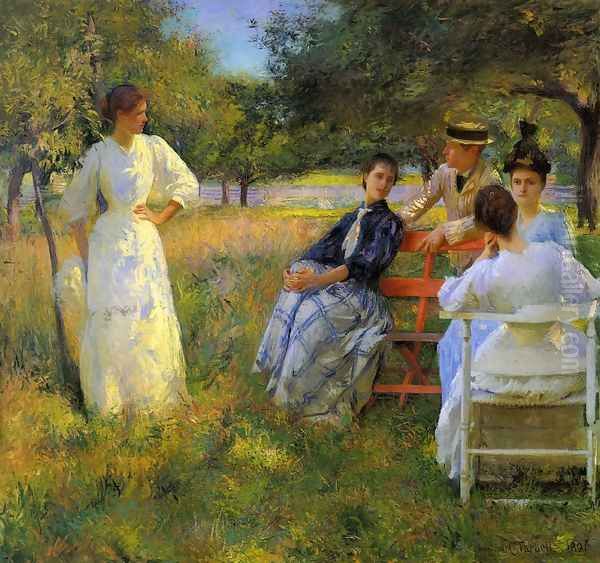 In the Orchard, 1891 Oil Painting by Edmund Charles Tarbell