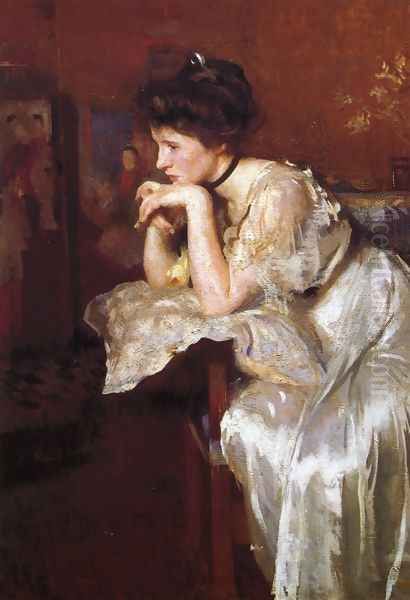 Reverie (Katherine Finn) 1913 Oil Painting by Edmund Charles Tarbell