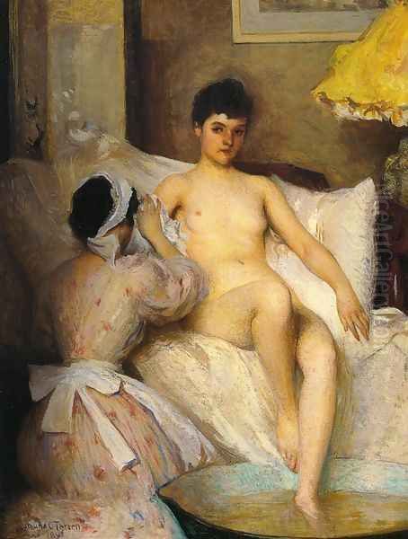 The Bath Oil Painting by Edmund Charles Tarbell