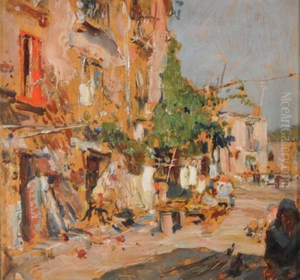 Le Bancarelle Oil Painting by Gennaro Villani