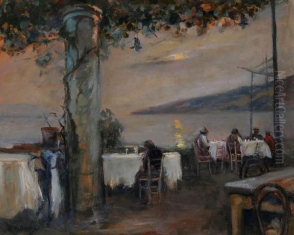 L'ora Della Cena Oil Painting by Gennaro Villani