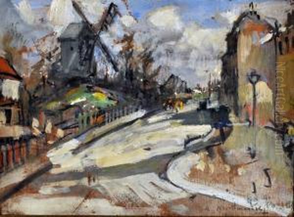 Montmartre Oil Painting by Gennaro Villani