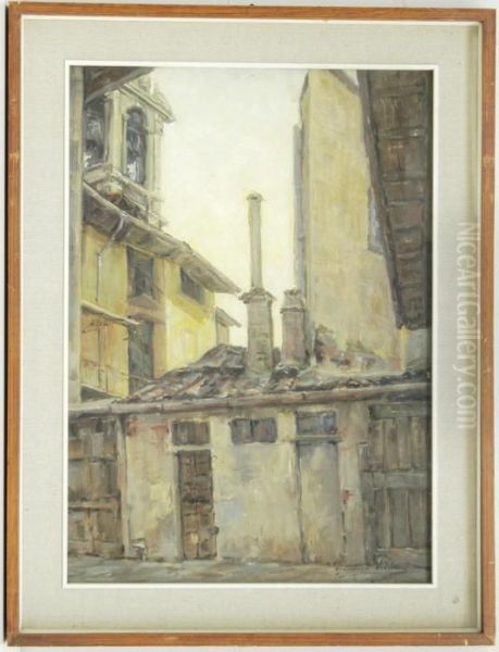 Campanile Di Piazza Santo Stefano Milano Oil Painting by Gennaro Villani