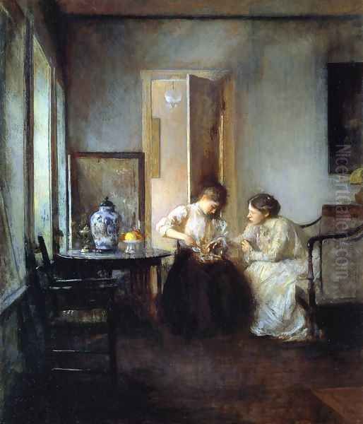 New England Interior, 1906 Oil Painting by Edmund Charles Tarbell