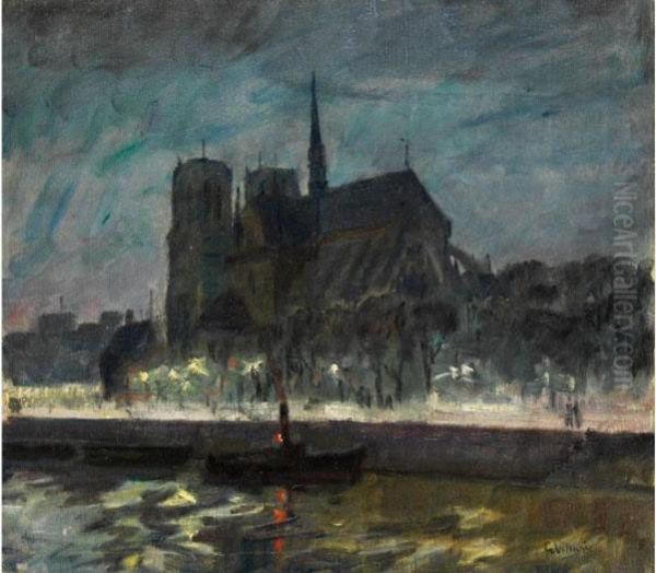 Die Kathedrale Notre Dame Inparis Oil Painting by Gennaro Villani